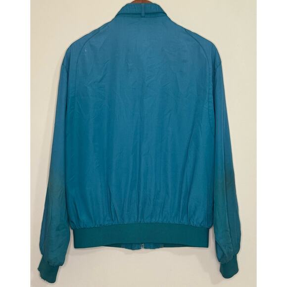 Vintage Members Only Jacket Men's Medium Teal Green Heavily Used Functional 80s - Picture 6 of 11